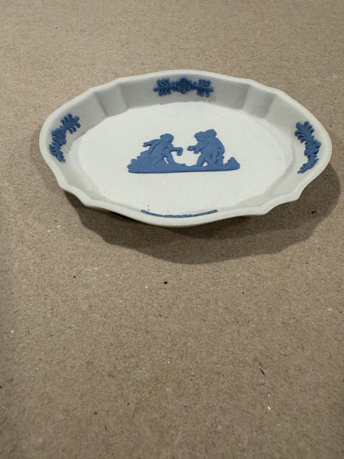 Wedgwood white and blue oval dish
