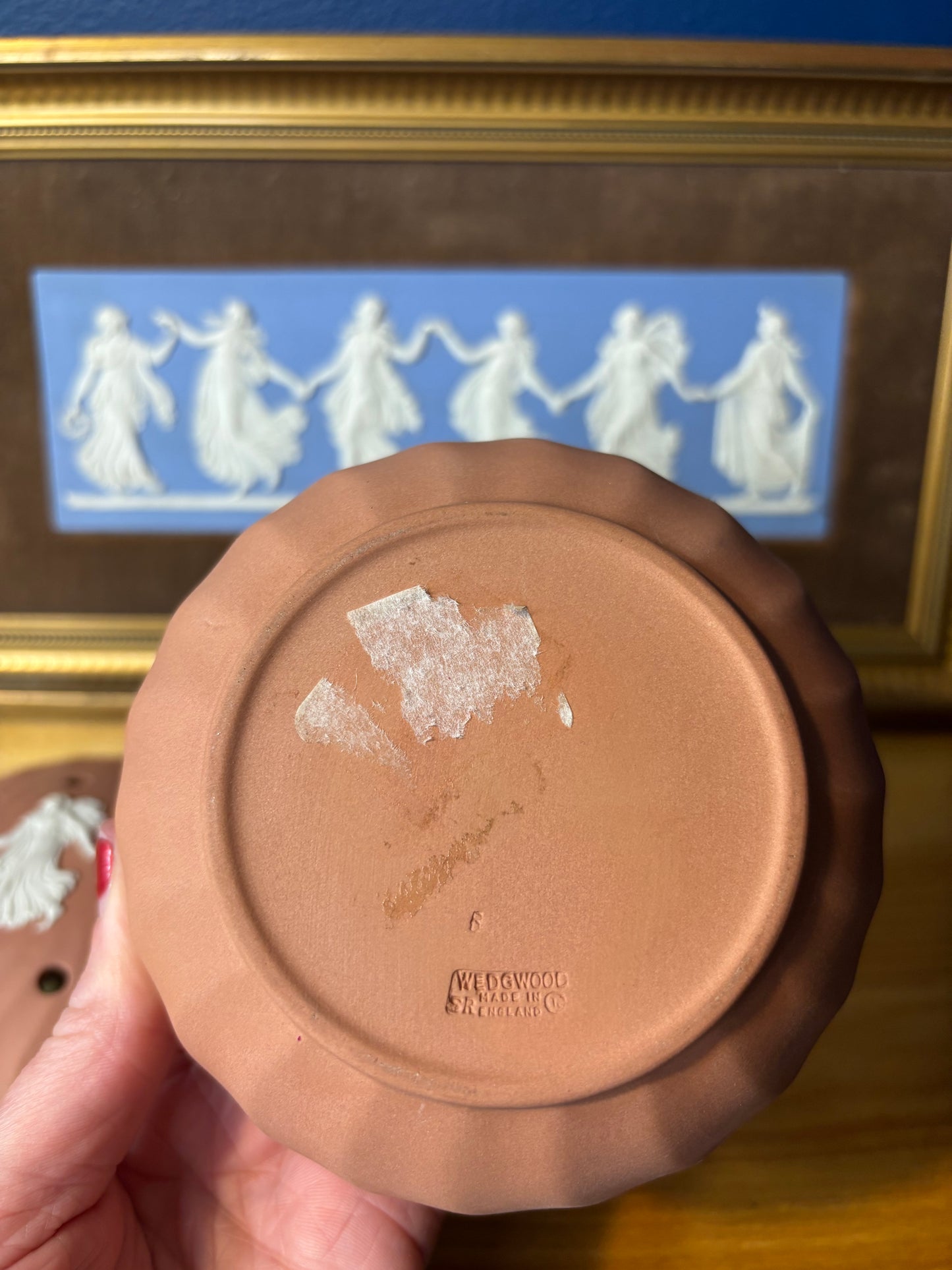 Wedgwood Jasperware terracotta potpourri lidded dish!