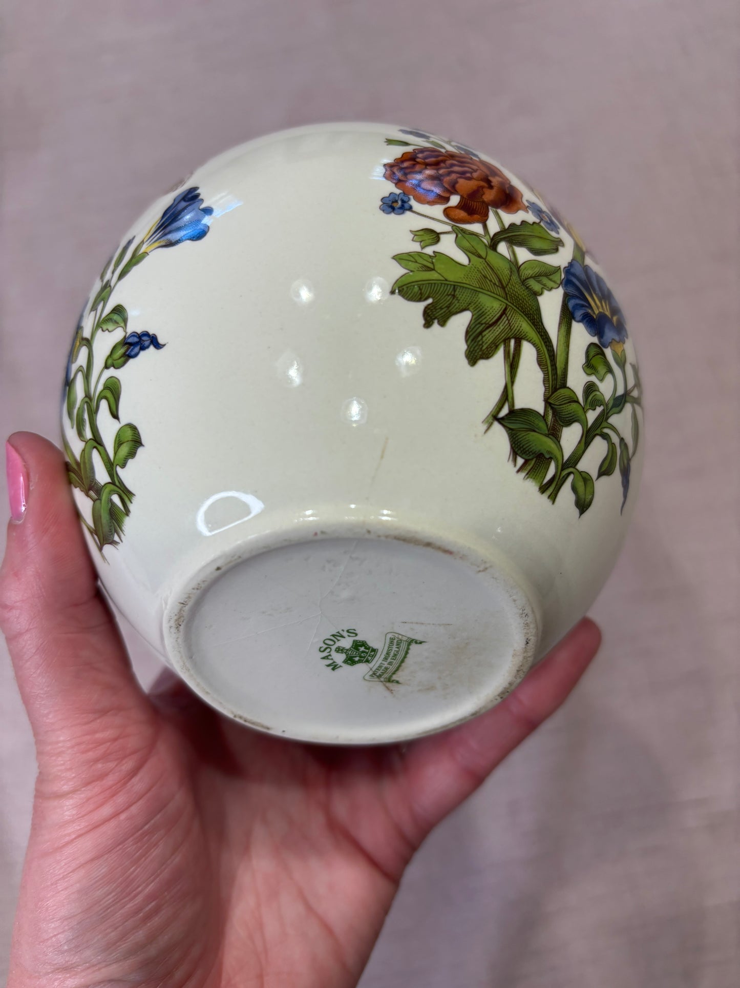 Lovely Mason’s ironstone floral lidded ginger jar with butterflies!