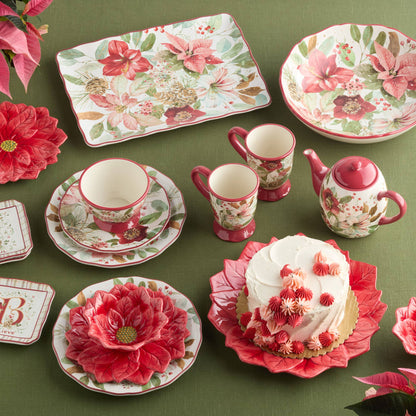 Winter Blooms Red Poinsettia Charger/Platter | 13" D
