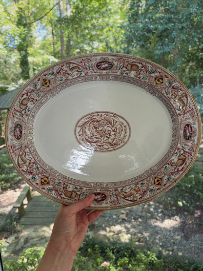 Stunning antique Hope and Carter Borgia deer platter! Circa 1860-1880