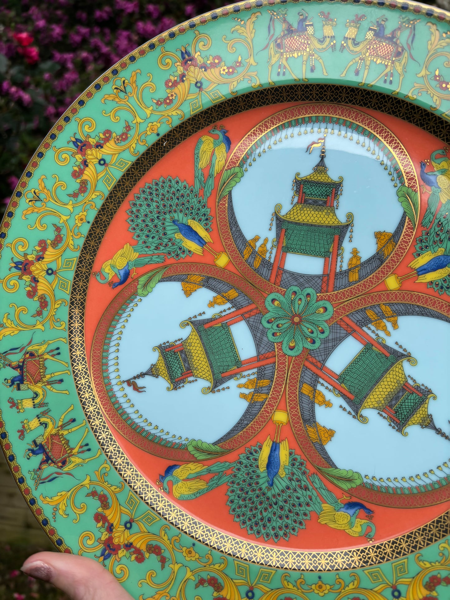 Stunning Versace Rosenthal Marco de Polo 12” charger or platter!