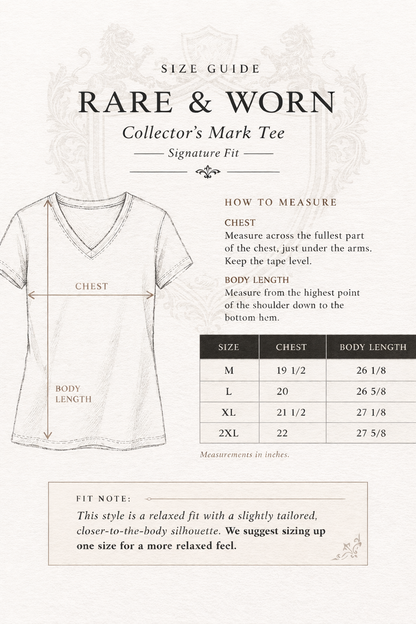 Rare and Worn | Plate Hoarder - Collector’s Mark V-neck Relaxed Tee - Soft Ivory