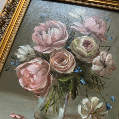 Auction painting floral bouquet