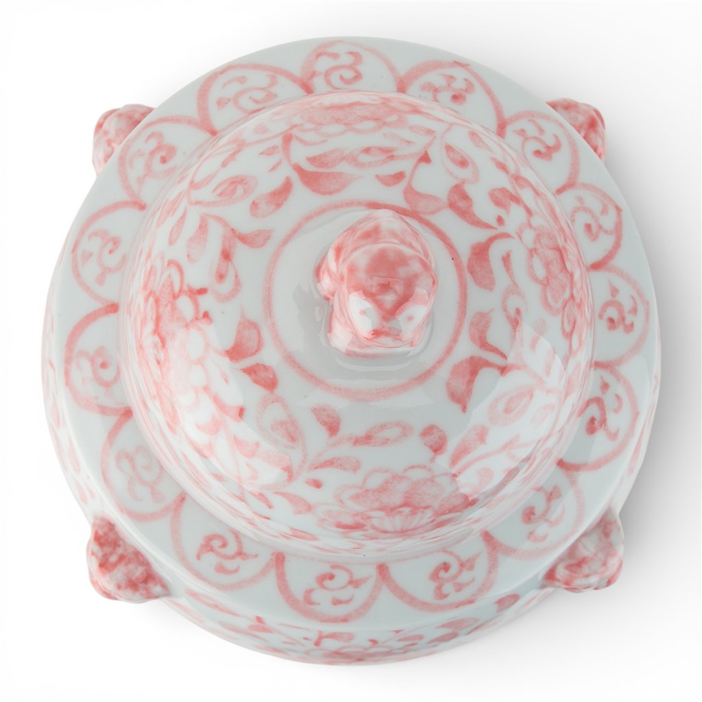 Danny's Fine Porcelain: Pink Peony Porcelain Warrior Jar with Lid | 19.75”