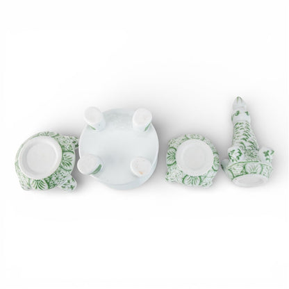 Danny’s Fine Porcelain Green Floral Tulipiere Vase | 4-Tier | 22.5” Tall