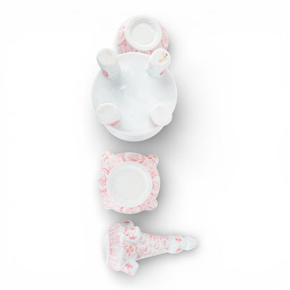 Danny’s Fine Porcelain Pink Floral Tulipiere Vase | 4-Tier | 22.5” Tall