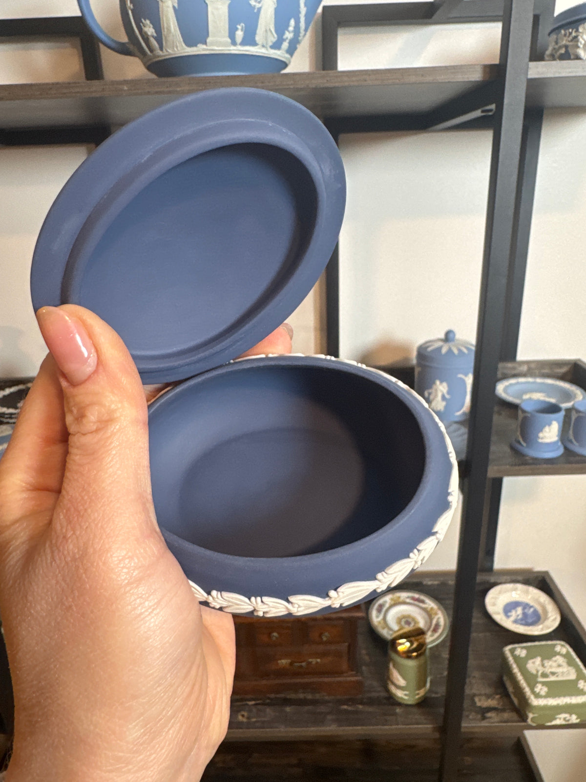 Wedgwood dark blue trinket box
