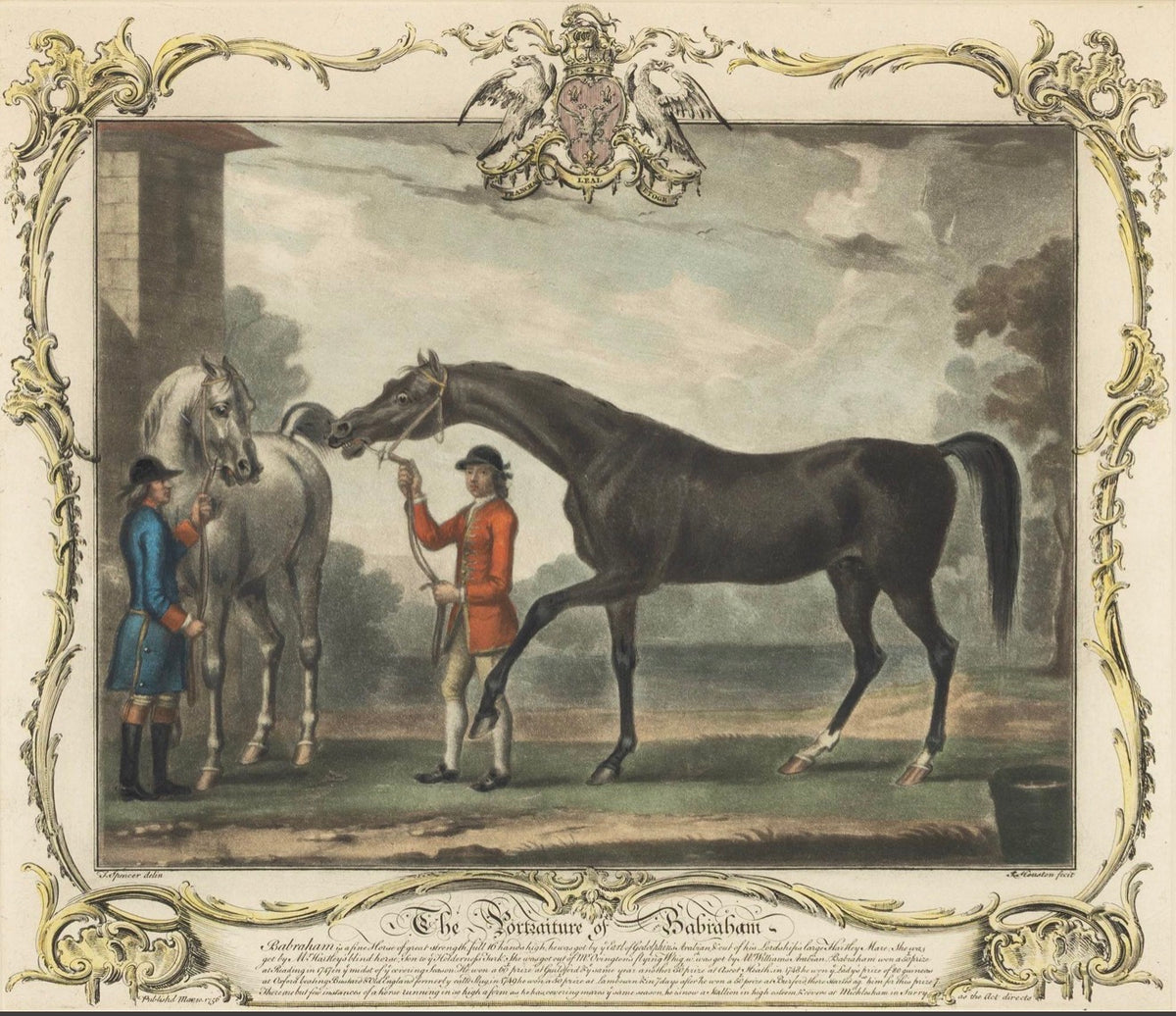 Thomas Spencer After | Richard Houston Engraved Hand-Colored Equestrian Portraits, Pair | c.1750s | Framed 19.5” H × 21.25” W