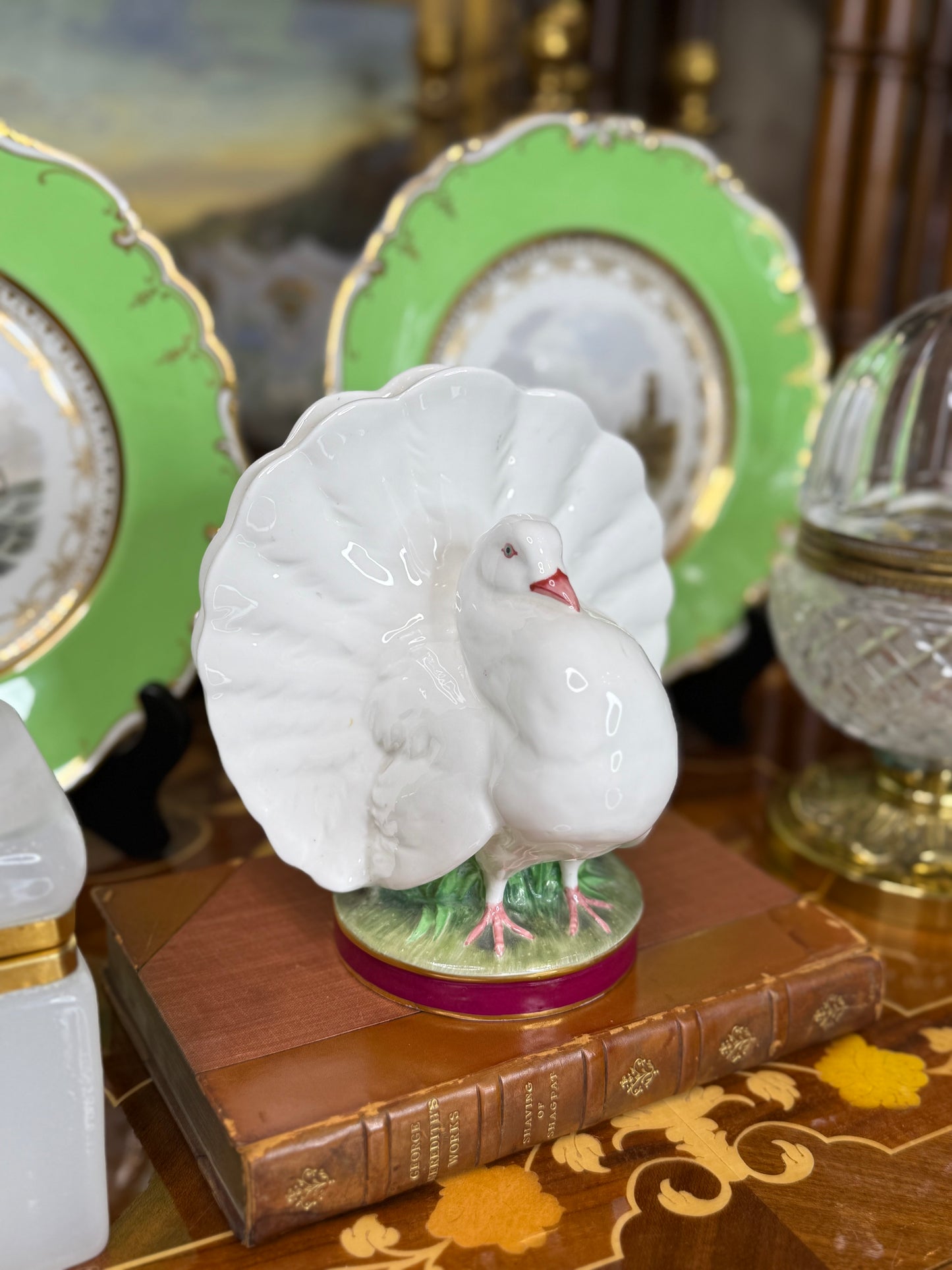Minton Dove Posy Holder Figurine, c. 1870 – Victorian Porcelain Bird