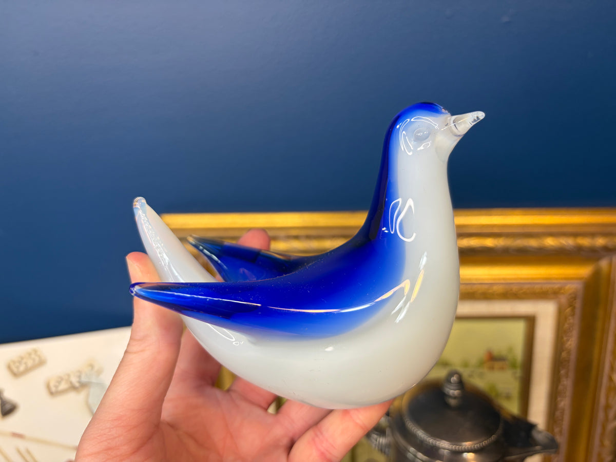 Adorable glass bird paperweight!