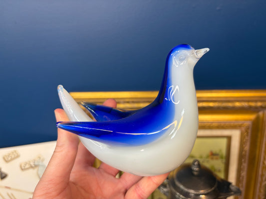 Adorable glass bird paperweight!