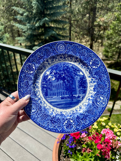 Wedgwood University of Michigan University Library Blue Transferware Plate | 10.25”