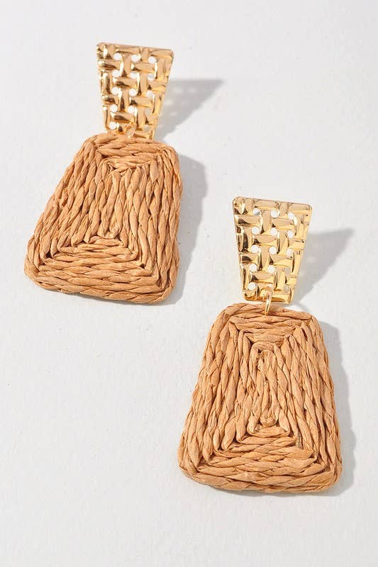 Faux Straw Dangle Earrings | Lightweight Statement Earrings