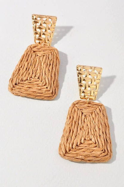 Faux Straw Dangle Earrings | Lightweight Statement Earrings