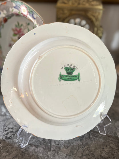 Live 09/20 Antique Mason’s Patent Ironstone China – Set of Four Georgian Plates, Table & Flower Pot Pattern, c.1818