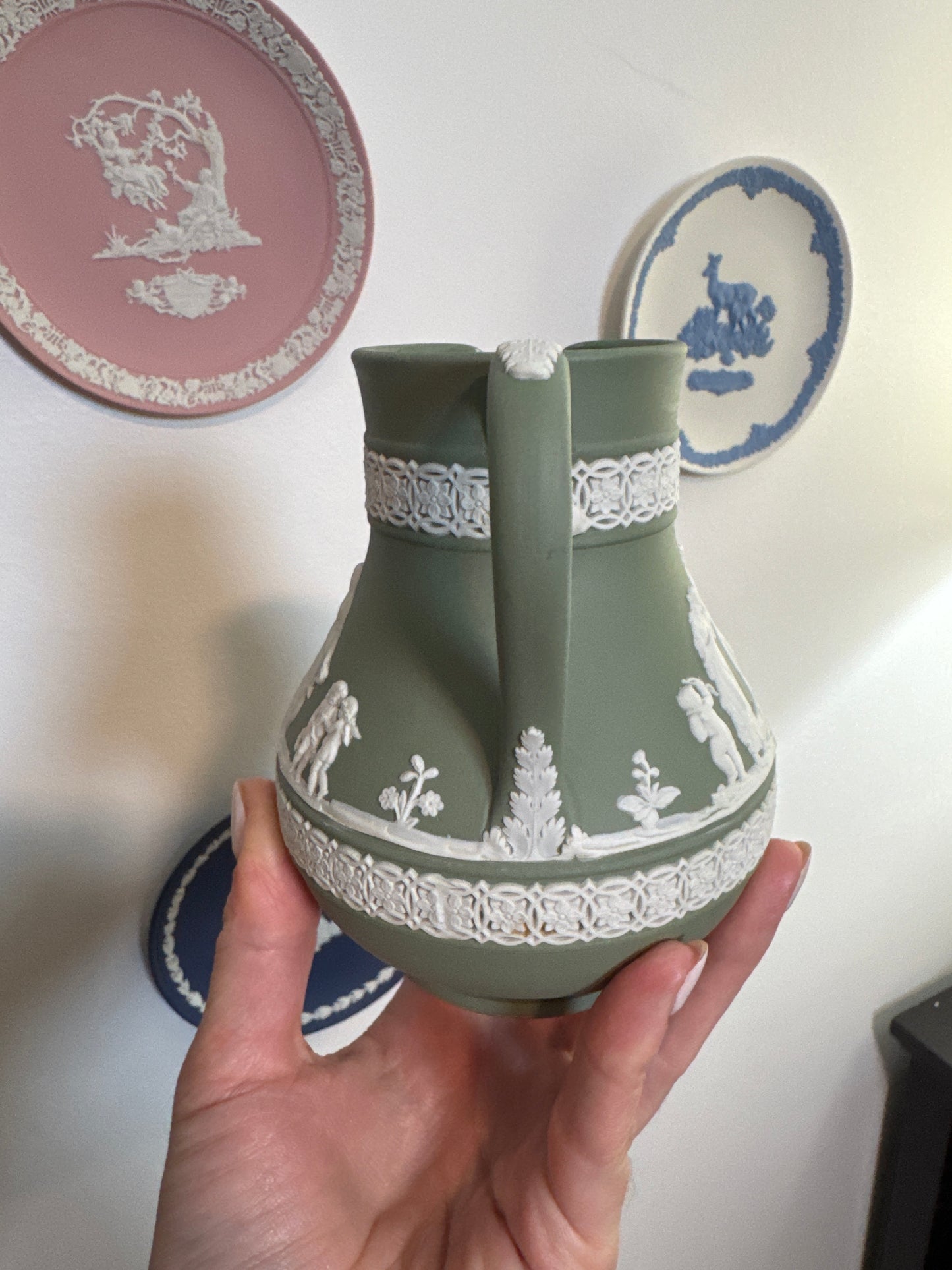 Wedgwood sage green pitcher