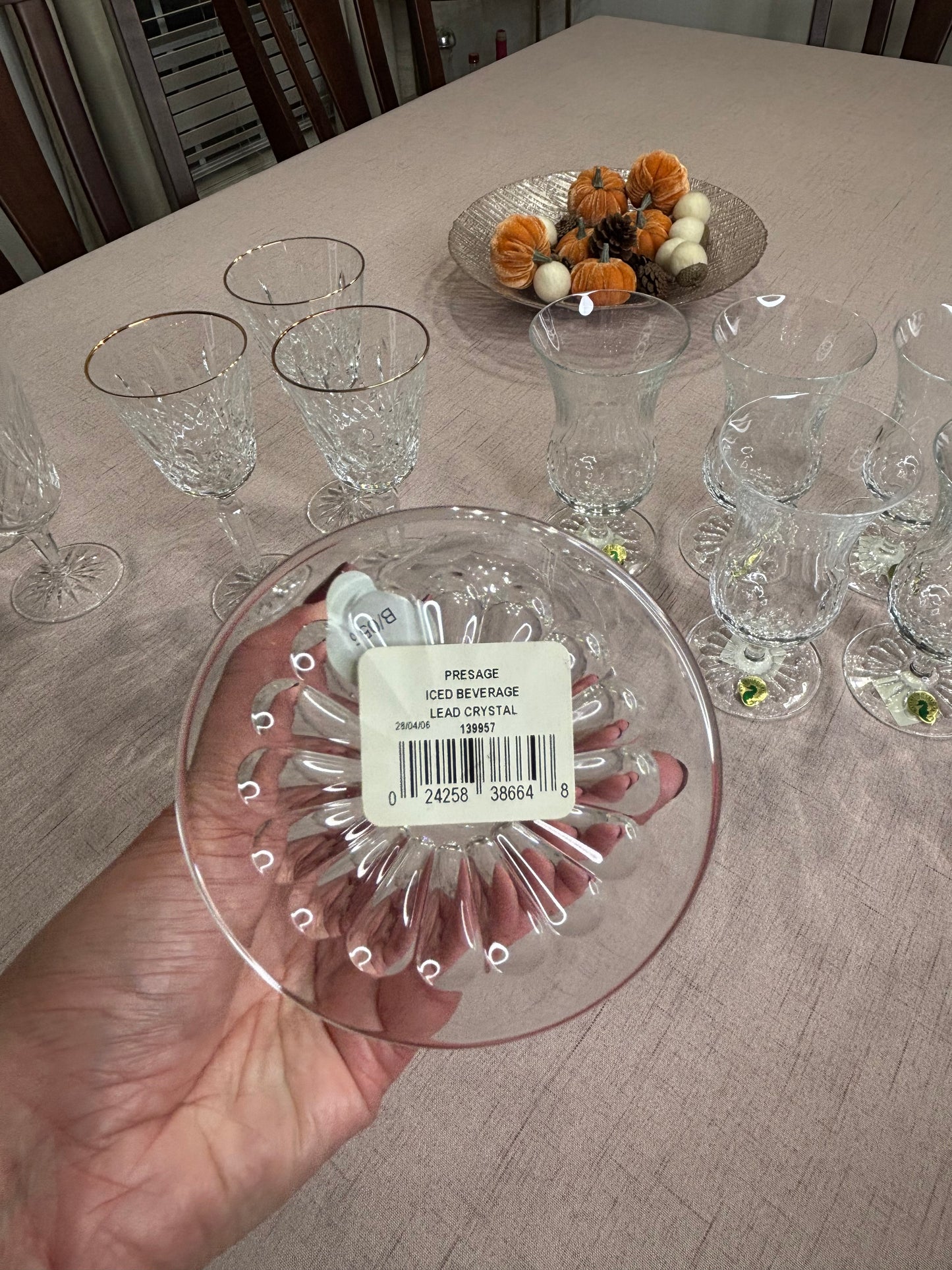 Stunning Waterford Presage Iced Tea/Water Glasses with original stickers! Set of 6!