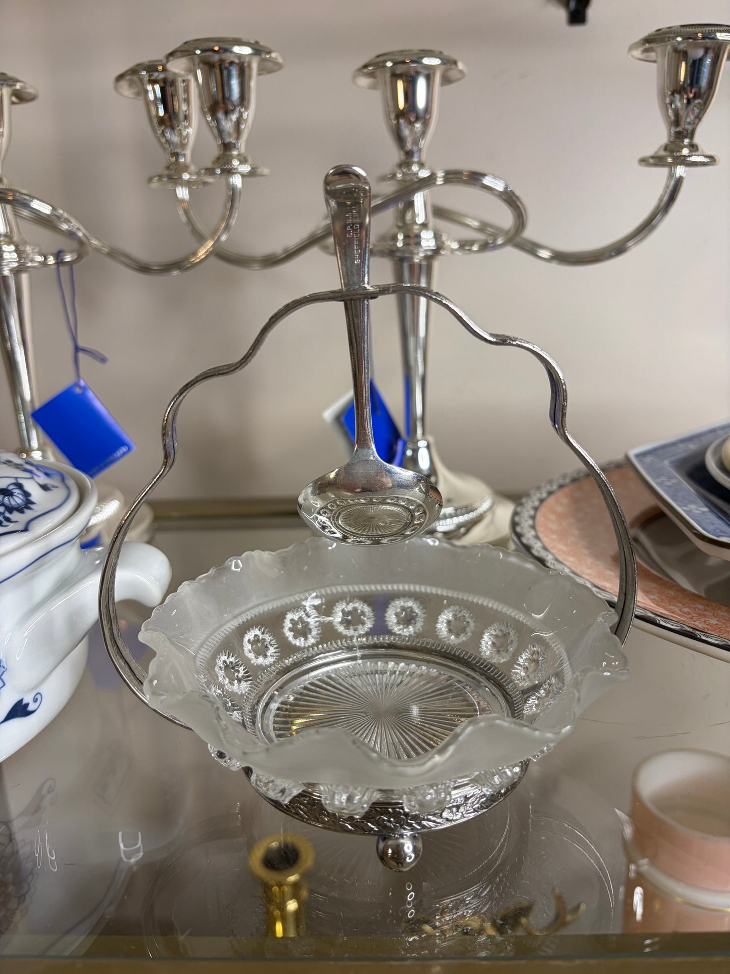 Lovely caviar serving dish with spoon!