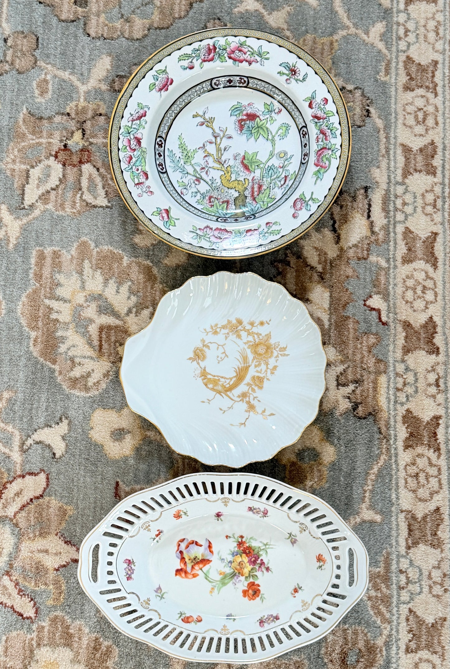 Beautiful French Limoges chinoiserie holds painted bird plate