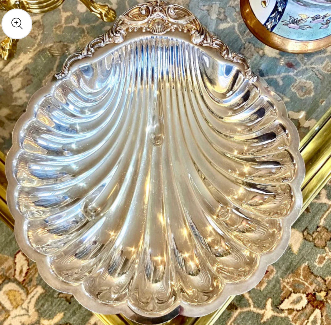 Breathtaking FB ROGERS a massive silver plate  clam shell centerpiece bowl.