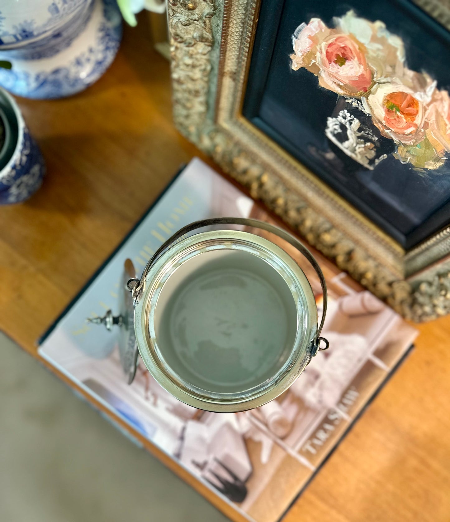 Antique Edwardian Wedgwood Lilac Jasper Dip & Silver Plate Biscuit Barrel, England c.1903, 5.25"