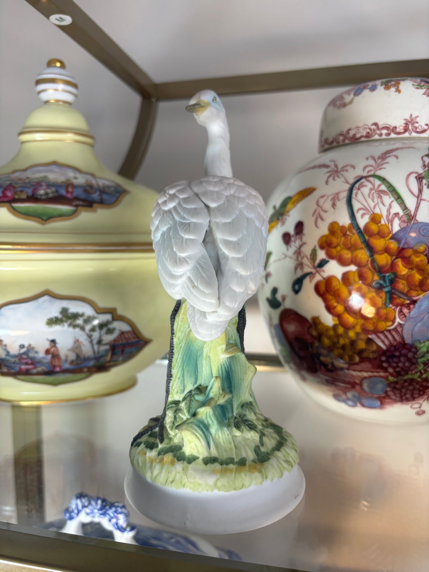 Lovely handpainted egret!