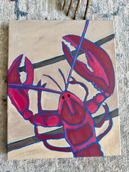 Original Lobster Painting on Canvas