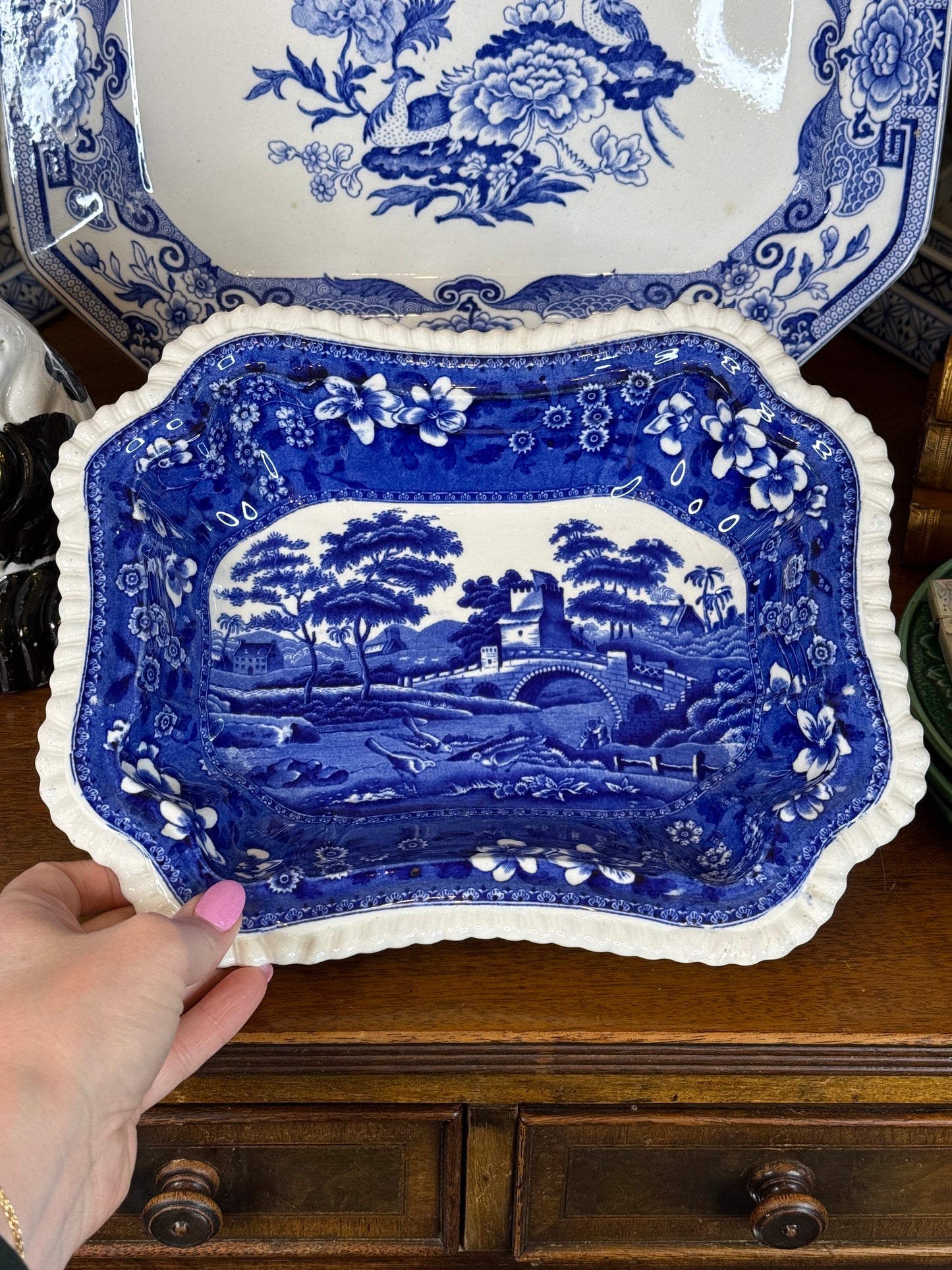 Antique Copeland Spode’s Tower Blue Transferware Covered Tureen | England c. 1895–1910 | DA4383