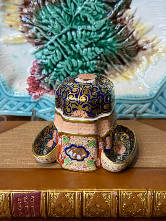 Antique Copeland Spode Imari Match Holder, c.1880 | English Porcelain Match Pot | 4” x 4” | #D3