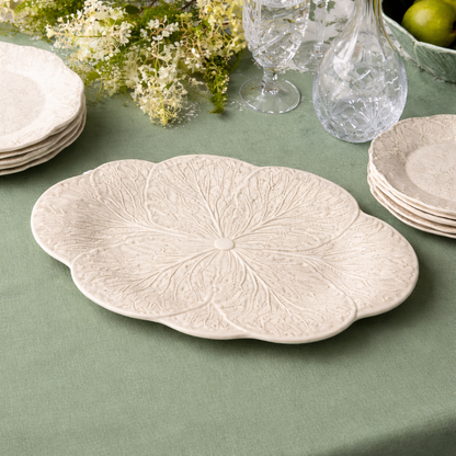 White Cabbage 3-D Oval Platter | 17" x 12.5"