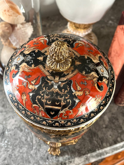⚜️Reserved Live 09/08 United Wilson Chinoiserie Lidded Pot With Original Stand