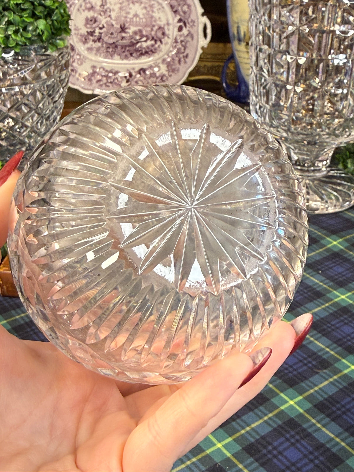 Vintage Waterford Crystal Glandore 7” Cut Crystal Vase