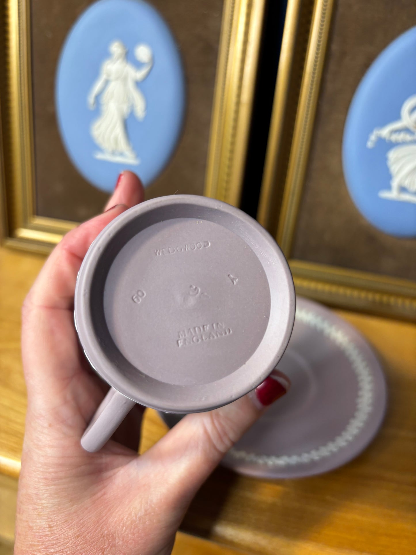 Wedgwood Jasperware Lilac cup and saucer set!