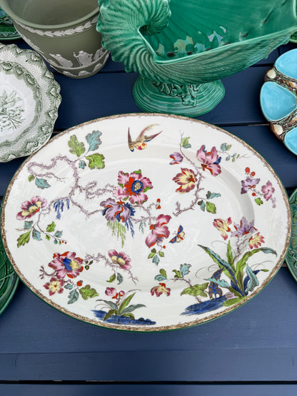 RESERVED - Vintage Wedgwood "Swallow" Platter with Green Trim | Discontinued Pattern | c.1950 | Style DA4510