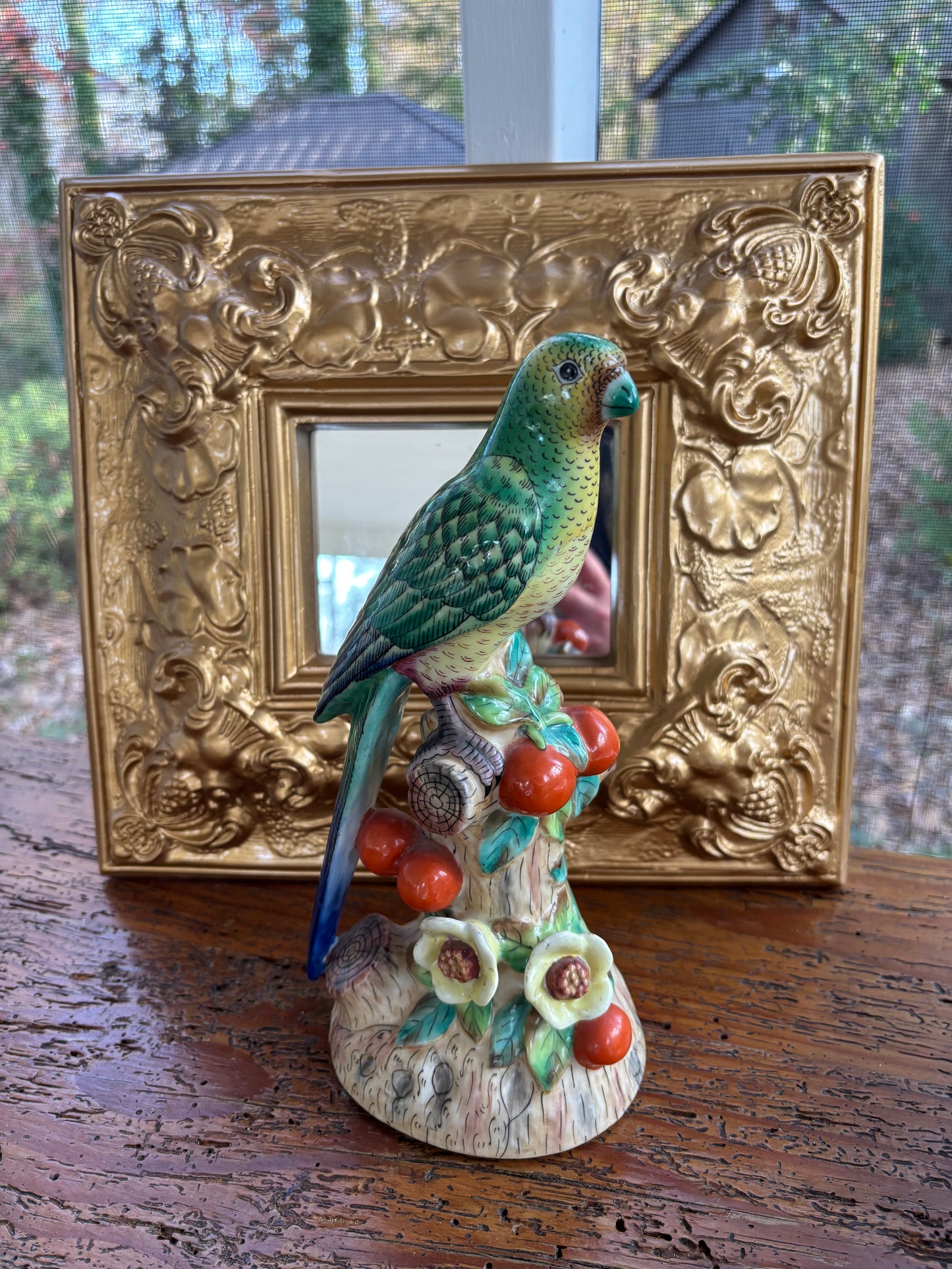 Andrea by Sadek parrot with flowers!