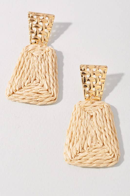 Faux Straw Dangle Earrings | Lightweight Statement Earrings
