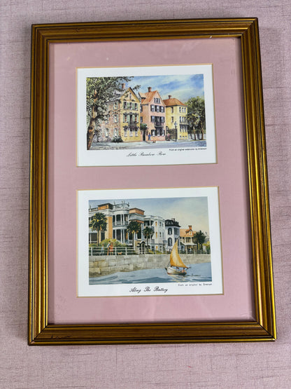 Charleston Framed prints of Rainbow Row and The Battery