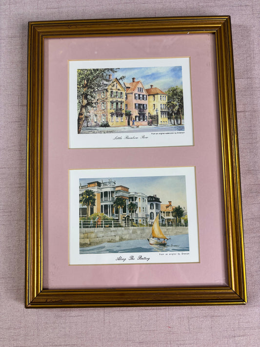 Charleston Framed prints of Rainbow Row and The Battery