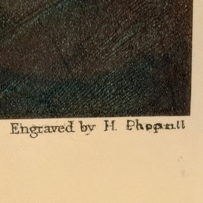 Rare Set of 2 custom antique engraving wall art named "OUTWARD & HOMEWARD BOUND" by S. Walters