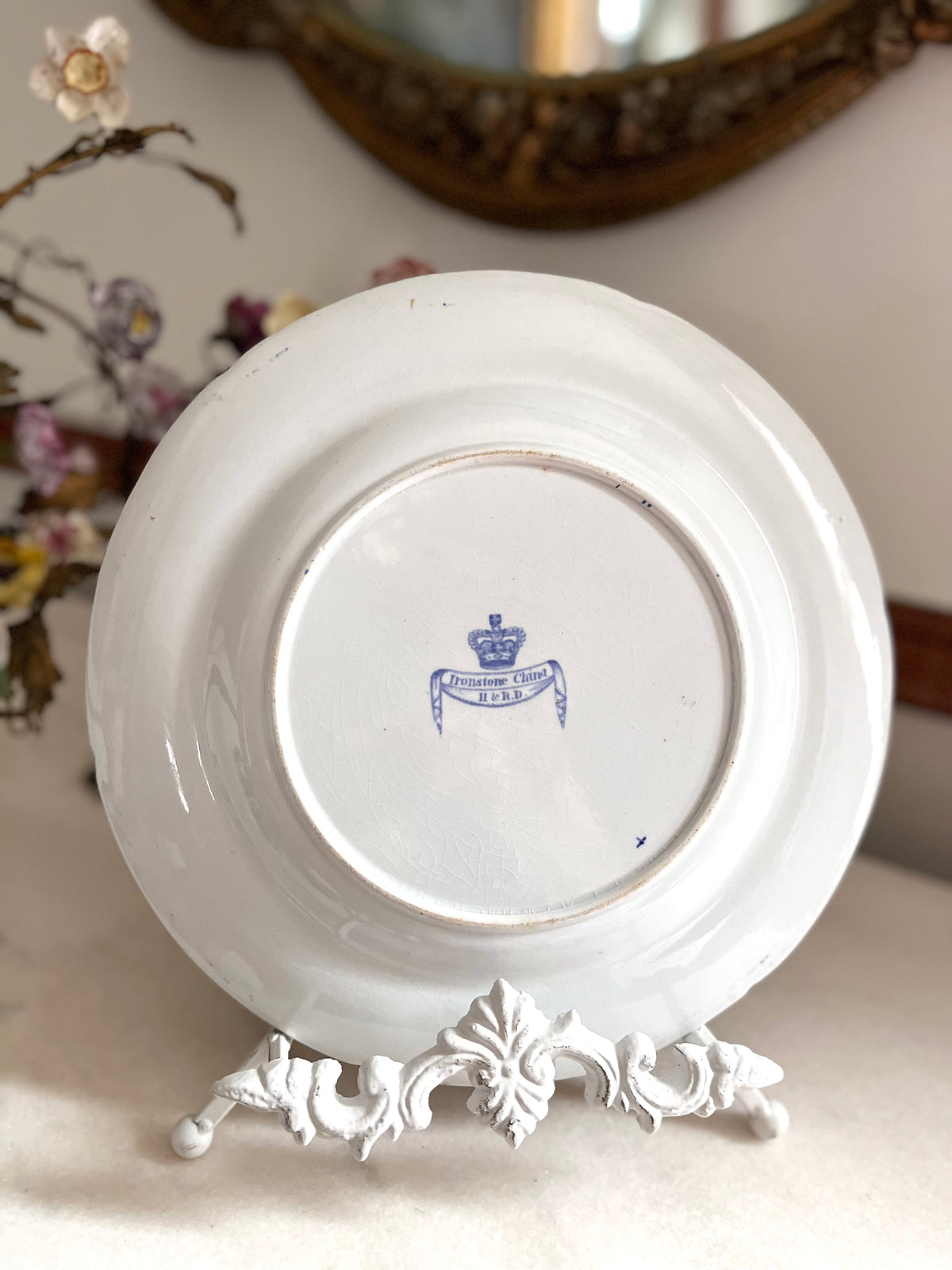 Live 09/29 Antique H. & R. Daniel Imari Ironstone Plate, Pheasant Chinoiserie, Cobalt, Iron Red & Gilt, Staffordshire c. 1830–1845
