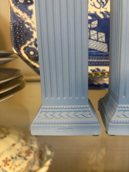 Beautiful Wedgwood Dancing Hours column candleholders pair!