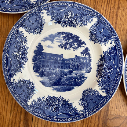 Stunning SET OF 8 WEDGWOOD SALEM COLLEGE BLUE 10.5d  PLATES ETRURIA