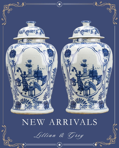 Danny’s Fine Porcelain – Classic Blue & White Lidded Jar (10.5” x 10.5” x 18”H)