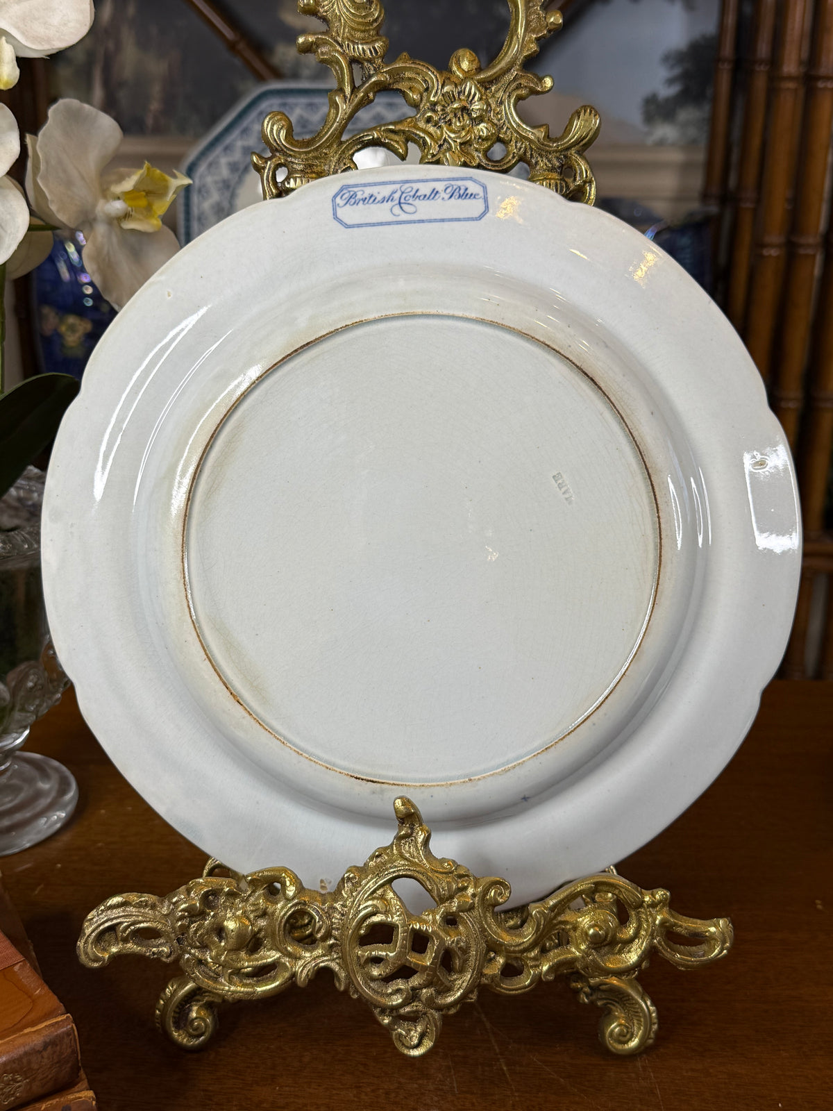 Rare Antique John Mare “Italian” British Cobalt Blue Transferware Plate, Blue & White, c.1820–1825, 9.75” D