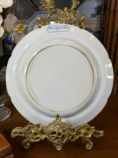 Rare Antique John Mare “Italian” British Cobalt Blue Transferware Plate, Blue & White, c.1820–1825, 9.75” D