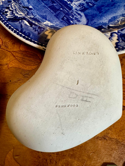 Antique Wedgwood Cobalt Blue Jasper Dip Heart Trinket Dish, c.1907
