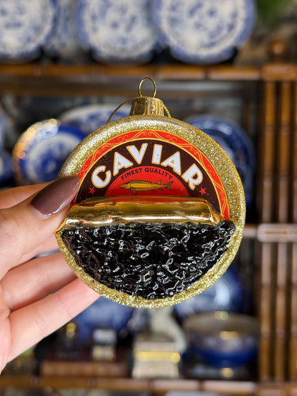 Glass Caviar Ornaments | Black