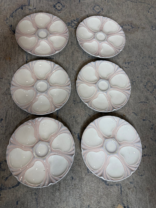 Live 12/2 for JD - Set of 6 Signed French Oyster Plates