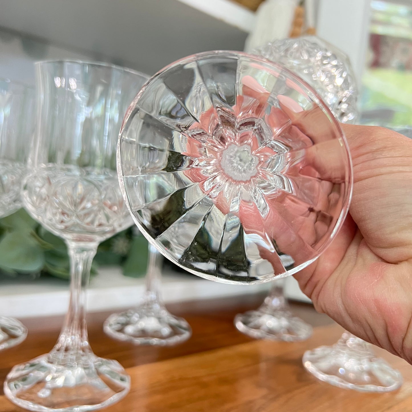 Beautiful Set of 6 Crystal Water Goblets “Fascination” By Cristal De Flandre - Pristine